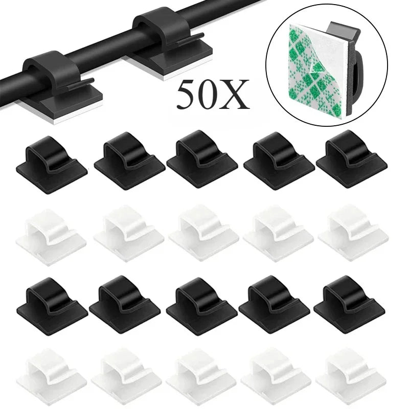 Car Cable Clamp Accessories Self-Adhesive Line Management Clips Wiring Electrical Equipment Supplies Home Improvement