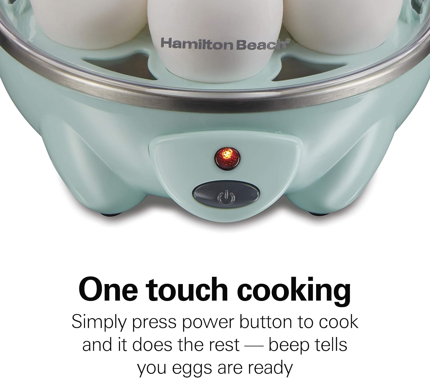3-In-1 Egg Cooker, Hard-Boiled, Poached, Omelets, 7 Egg Capacity, Teal, 25504G
