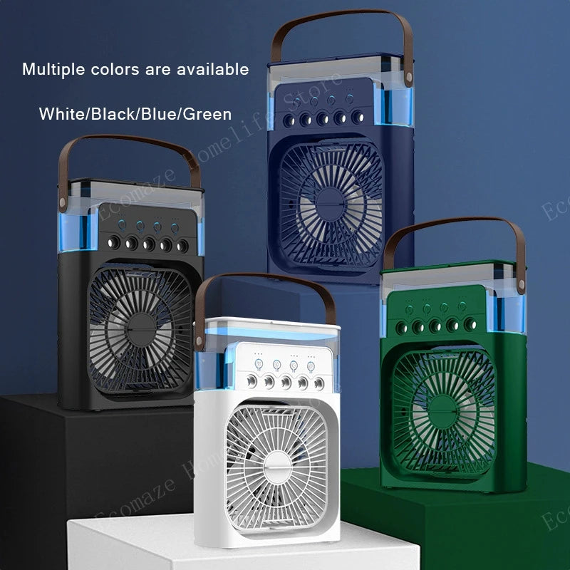 Portable Humidifier Fan Air Conditioner Household Small Air Cooler Hydrocooling Air Adjustment for Office 3 Speed Fan New