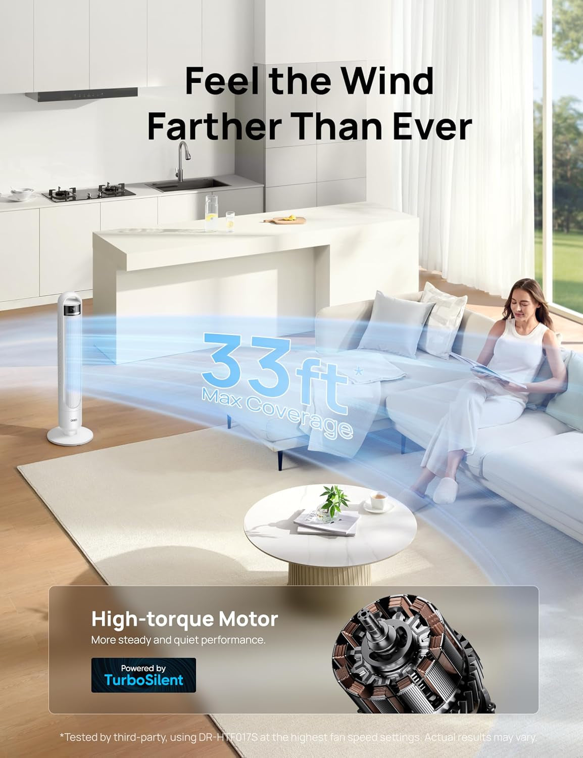 Smart Tower Fan for Bedroom, 90° Oscillating Standing Fans for Room with 4 Speeds, 4 Modes, 25Db Quiet for Sleep, 25Ft/S Velocity, 8H Timer, Remote/App/Voice Control for Living Room, Office, Home