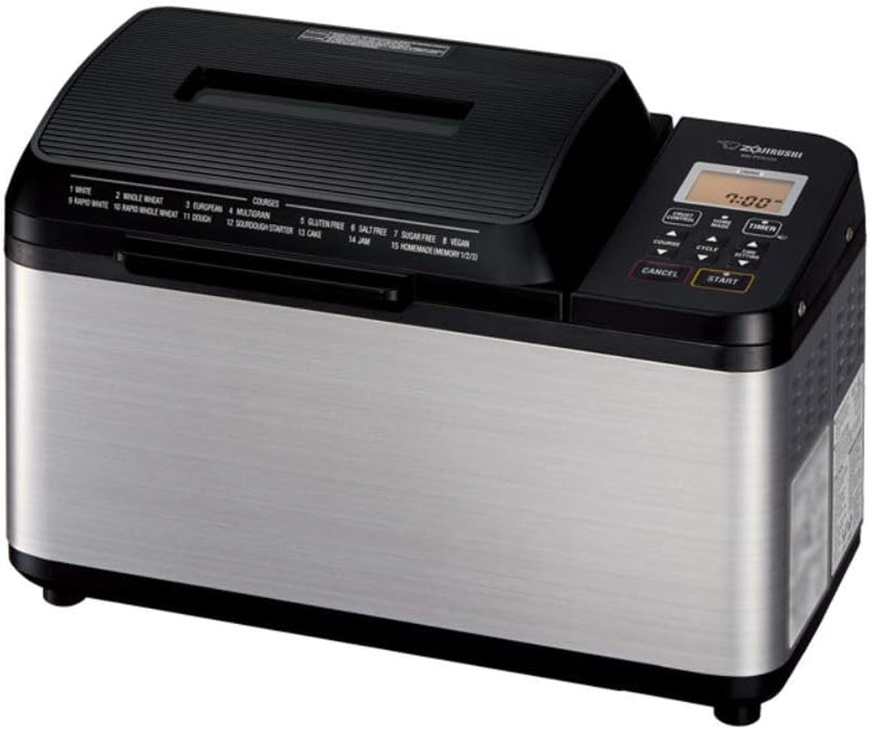 ZOJI BB-PDC20BA Home Bakery Virtuoso plus Breadmaker, 2 Lb. Loaf of Bread, Stainless Steel / Black