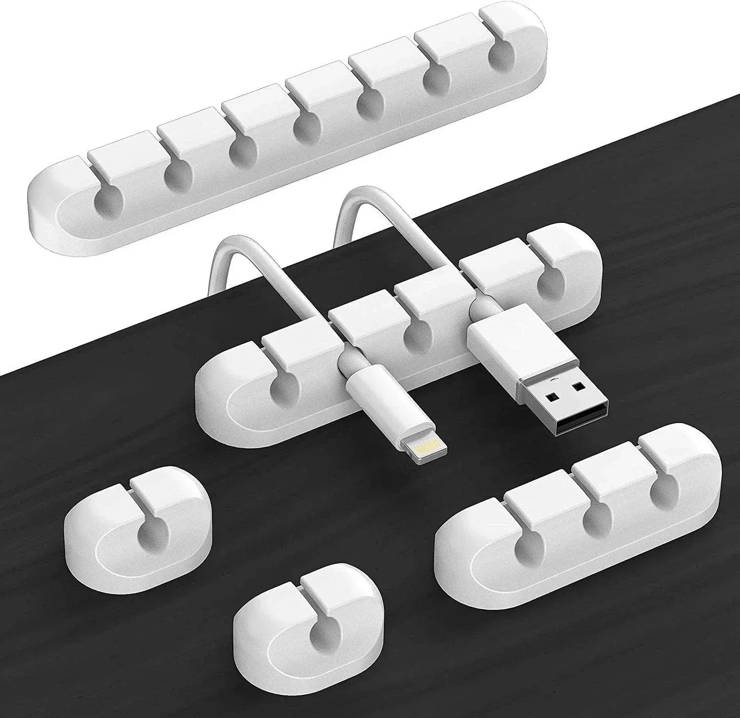 Cable Cord Wire Organizer Silicone USB Cable Winder Management Clips Self Adhesive for Mouse Keyboard Headset for Iphone Huawei