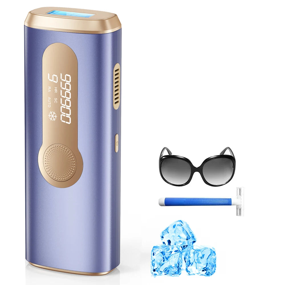 IPL Hair Removal Device Ice-Cooling 3 in 1 Painless 16J Photoepilator Permanent Whole Body Home Treament for Men and Women
