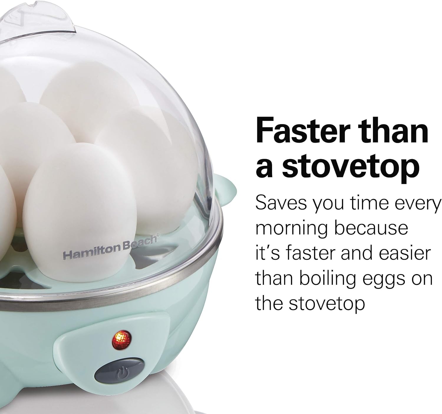 3-In-1 Egg Cooker, Hard-Boiled, Poached, Omelets, 7 Egg Capacity, Teal, 25504G