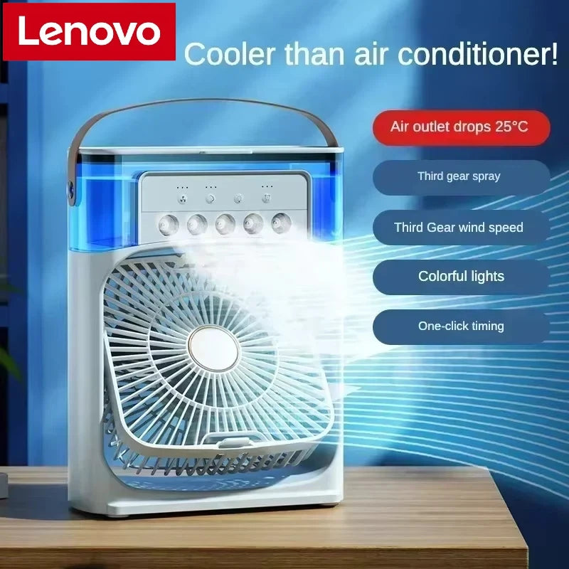Portable Humidifier Fan Air Conditioner Household Small Air Cooler Hydrocooling Air Adjustment for Office 3 Speed Fan New