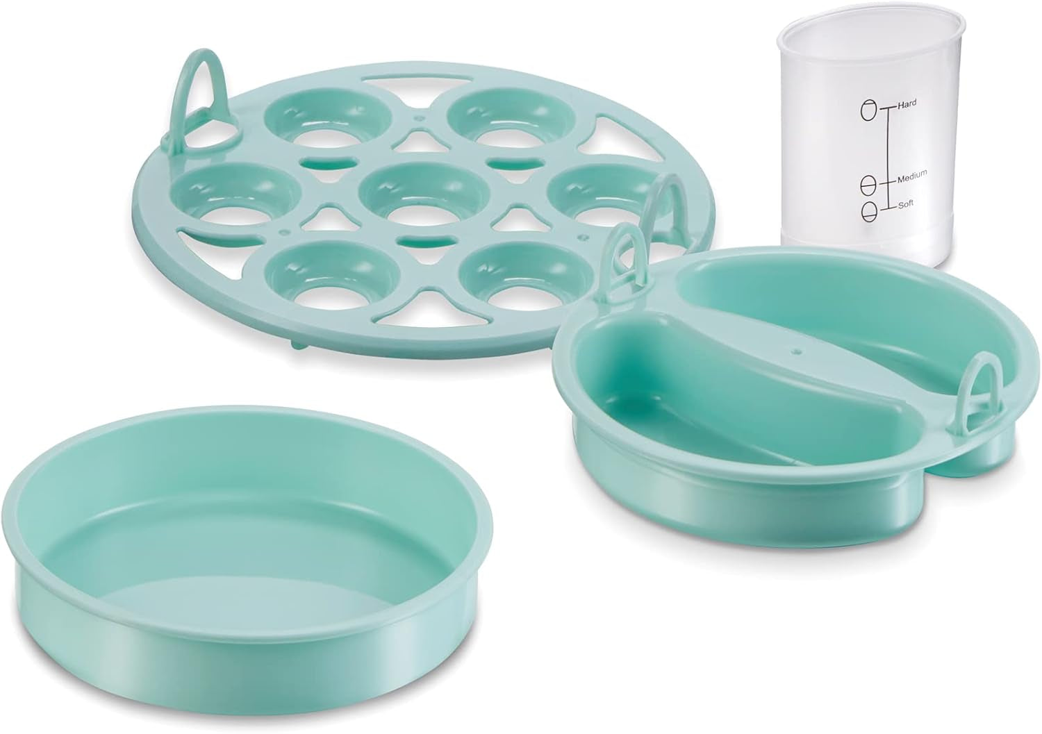 3-In-1 Egg Cooker, Hard-Boiled, Poached, Omelets, 7 Egg Capacity, Teal, 25504G