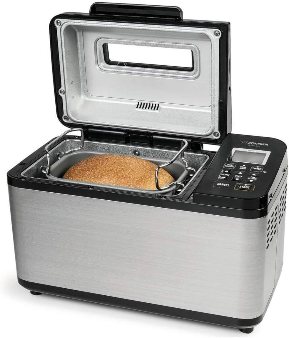 ZOJI BB-PDC20BA Home Bakery Virtuoso plus Breadmaker, 2 Lb. Loaf of Bread, Stainless Steel / Black