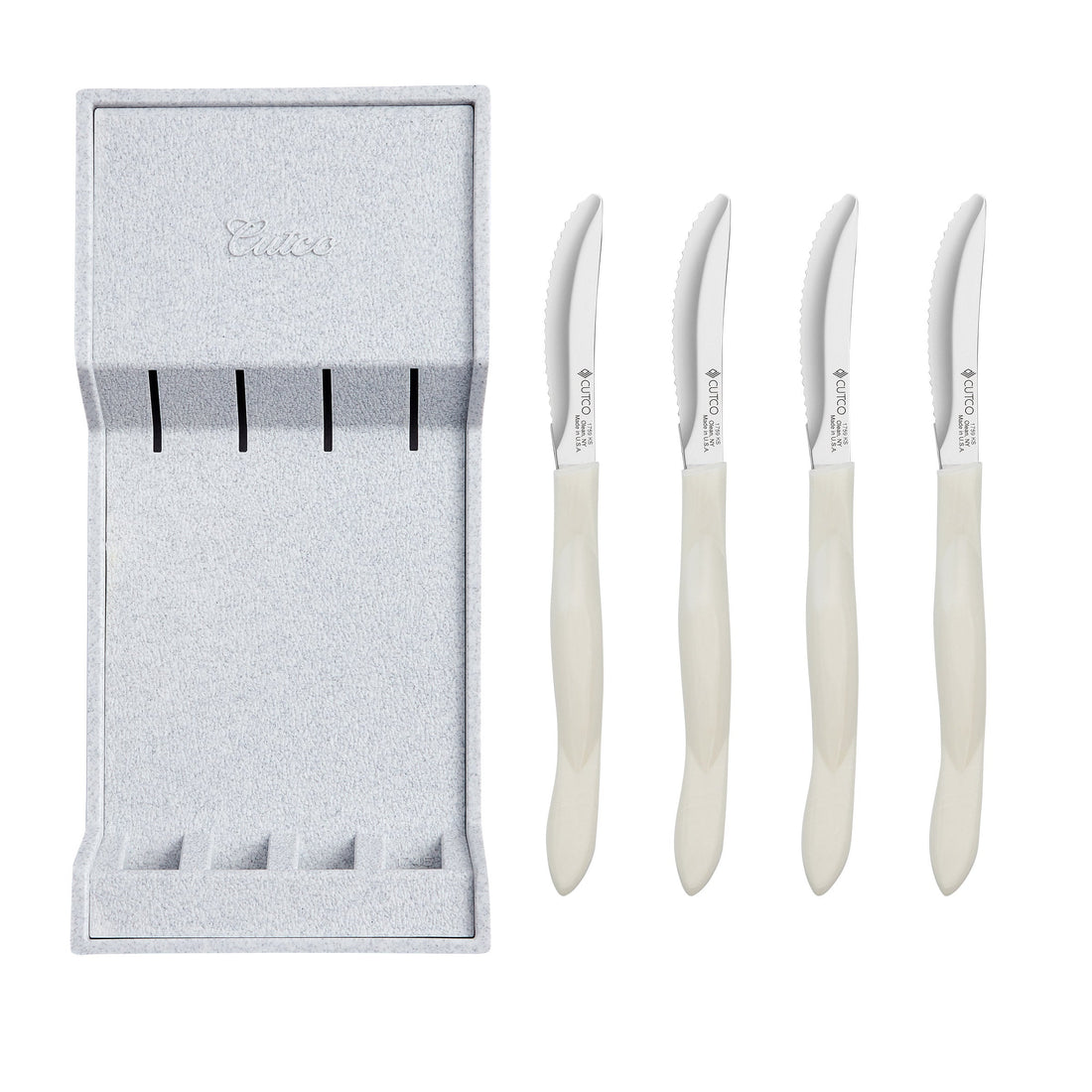 Cutco Table Knife Set with Tray Pearl 4-Piece 8132W 1789419