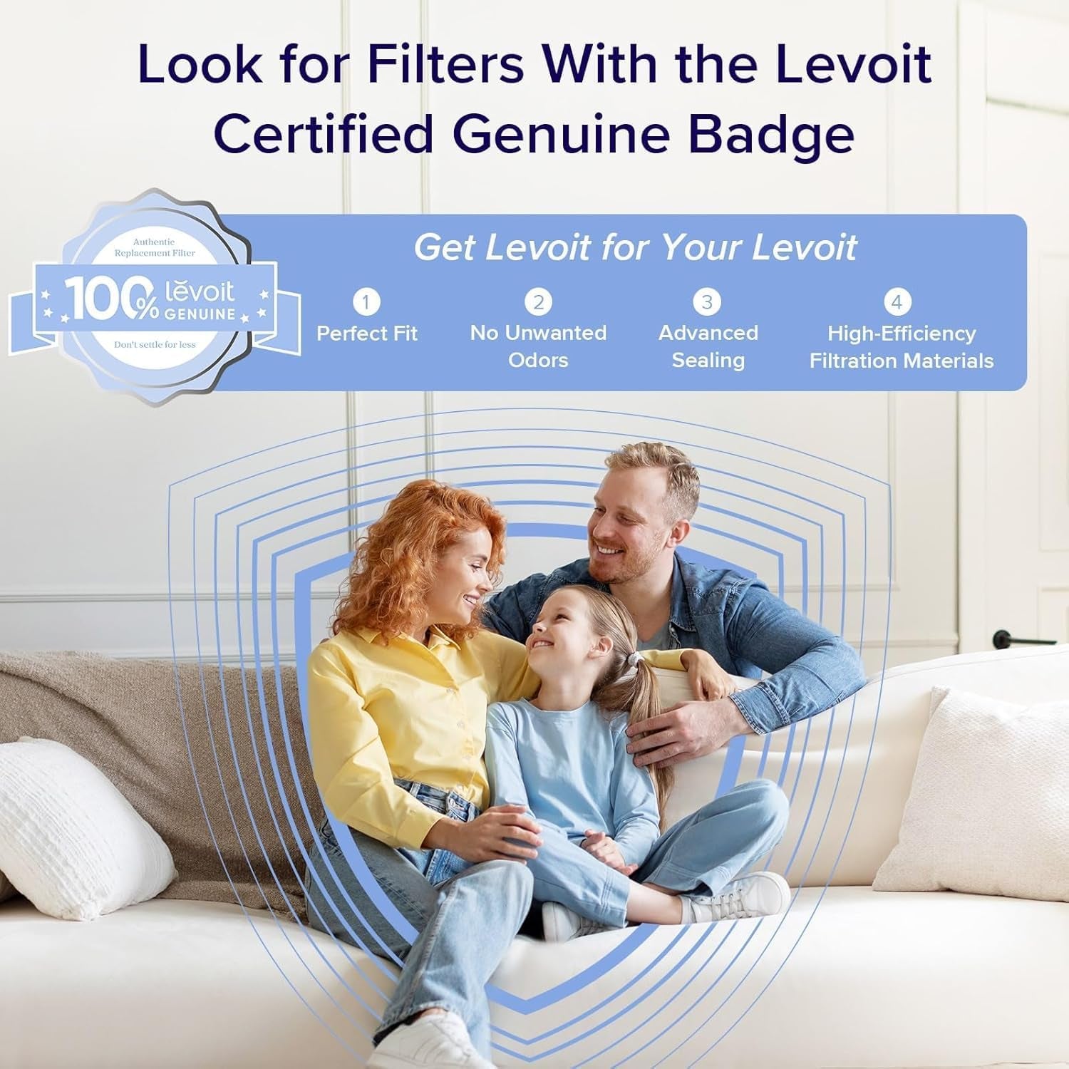 Air Purifiers for Large Room Home with Washable Filter, Vital100S-P