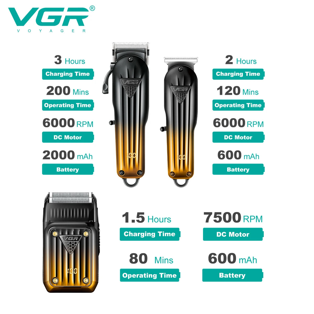 644 Gradient Hair Cutting Combination Electric Shaver Rechargeable Professional Men'S Hair Clipper Carving Electric Pusher