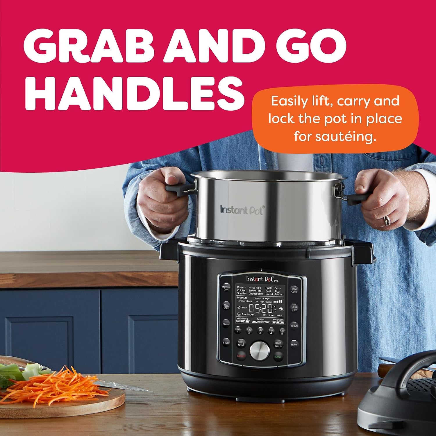 Pro 10-In-1 Pressure Cooker, Slow Cooker, Rice/Grain Cooker, Steamer, Sauté, Sous Vide, Yogurt Maker, Sterilizer, and Warmer, Includes App with over 800 Recipes, Black, 6 Quart