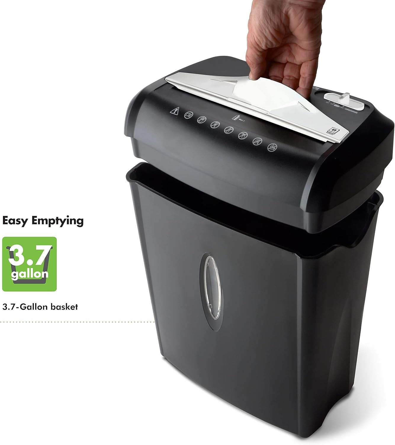 High Security Paper and Credit Card Shredder with 3.7-Gallon Wastebasket, 8-Sheet Cross-Cut with Basket