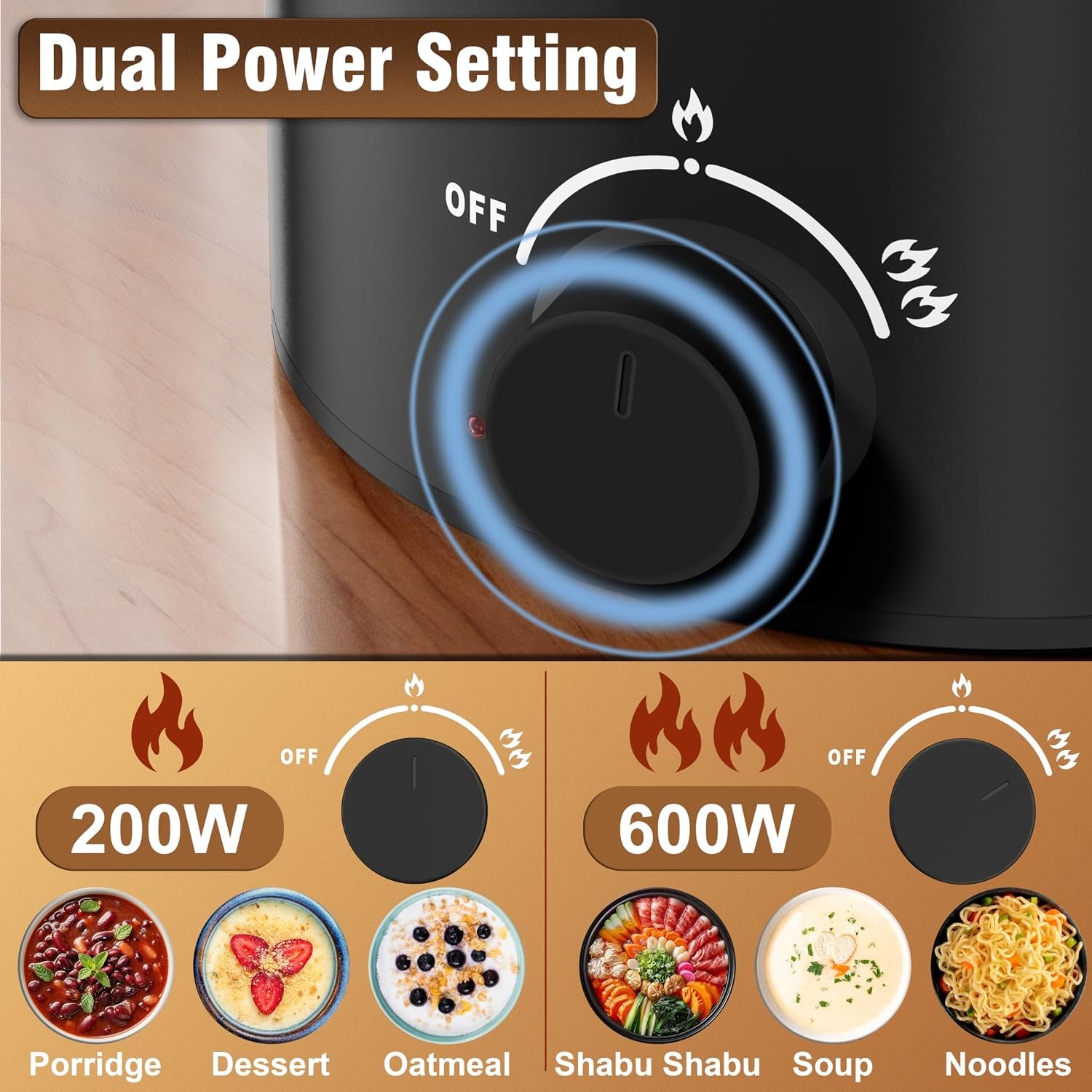 1.6L Electric Pot, Electric Hot Pot with 304 Stainless Steel