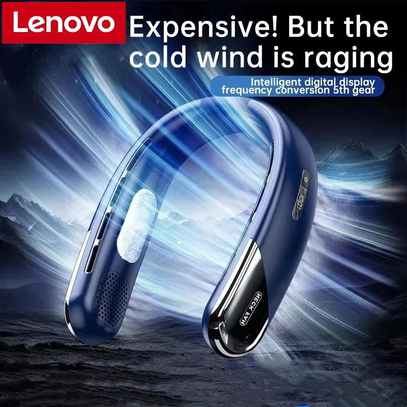 Portable Neck Air Conditioner 5 Speed Ultra Hanging Neck Fan Rechargeable Semiconductor Refrigeration Leafless Fan 2026