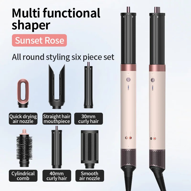 150000 RPM High-Speed Hair Dryer 6 in 1 Professional Hair Styling Tools Set with Straightener Curling Iron Multifunctional