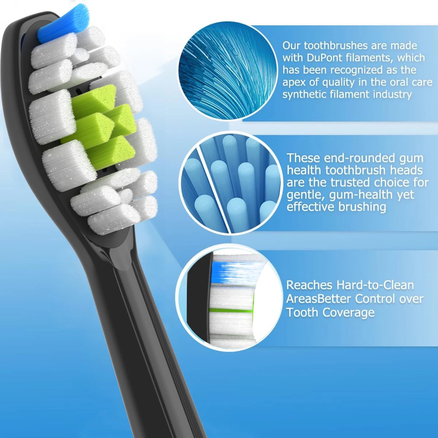 Replacement Brush Heads Compatible with Philips Sonicare Electric Toothbrush Fit for Easyclean, Gum Health, Flexcare, Healthy