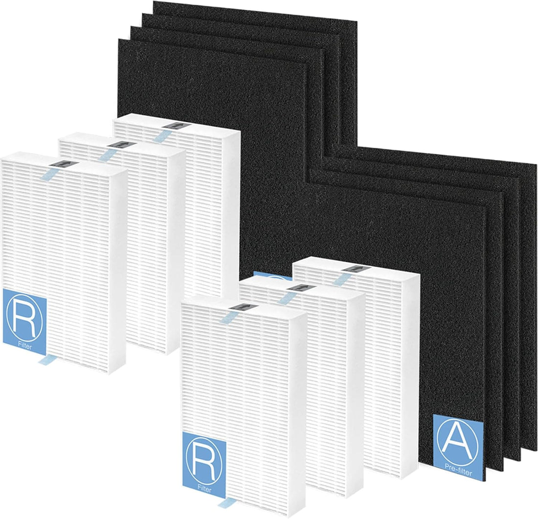 HPA300 Replacement Filters Compatible with Honeywell HA300, HPA300, HPA300VP, HPA304, HPA3300, HPA5300 & HPA8350 Air Purifier, Including 6 HEPA Filters R & 8 Activated Carbon Pre-Filters A