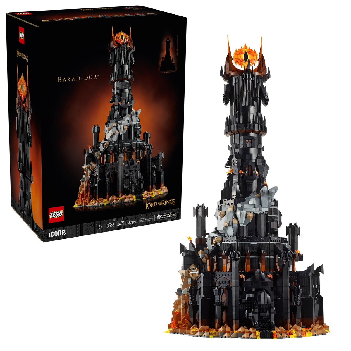 LEGO Icons Lord of the Rings Barad-dûr 10333 5471-Piece Set