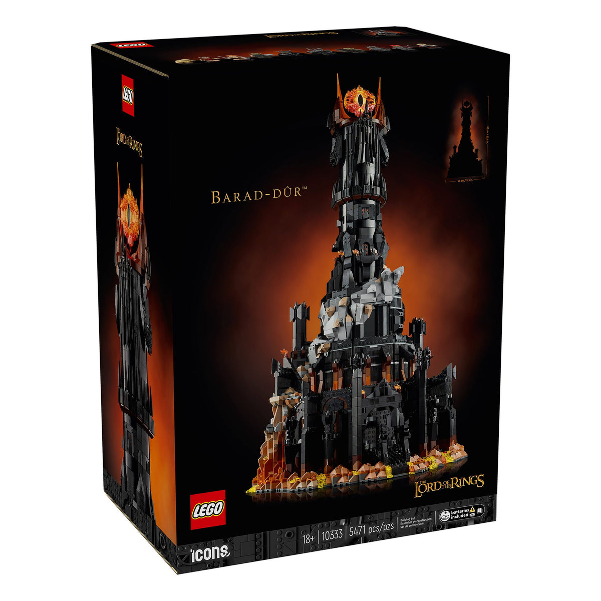 LEGO Icons Lord of the Rings Barad-dûr 10333 5471-Piece Set