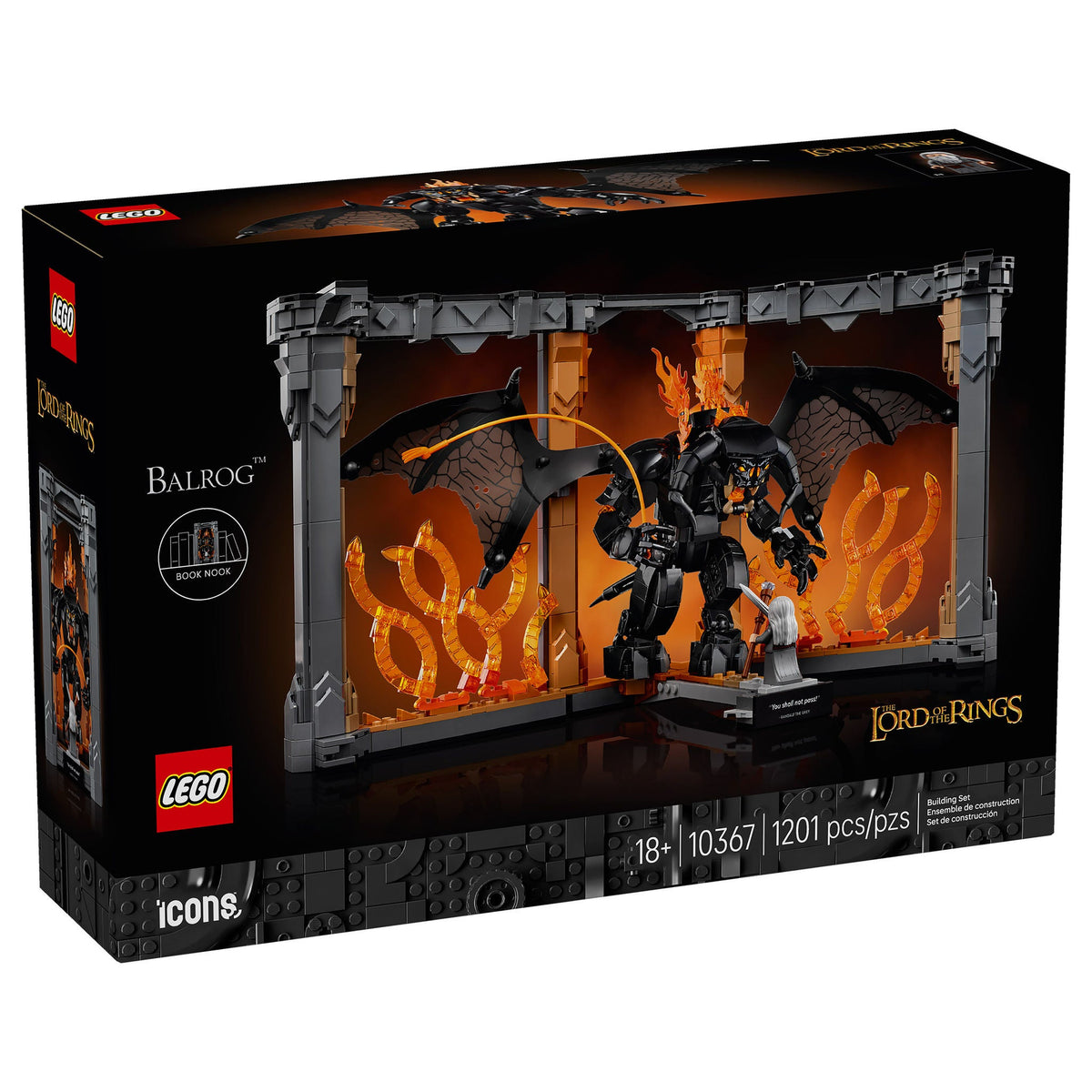 LEGO Icons Lord of the Rings Balrog Book Nook 10367