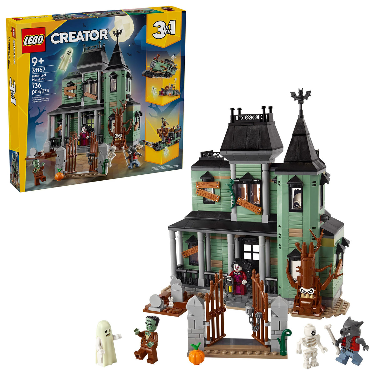 LEGO Creator 3 in 1 Haunted Mansion 31167 736-Piece Set