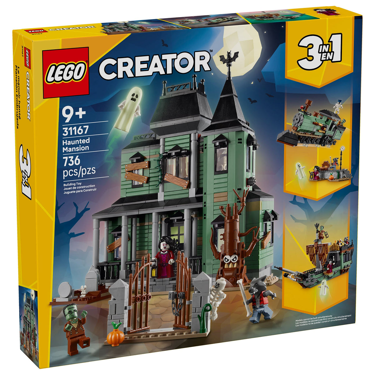 LEGO Creator 3 in 1 Haunted Mansion 31167 736-Piece Set