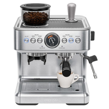 Chefman Crema Supreme Espresso Machine Conical Burr Grinder