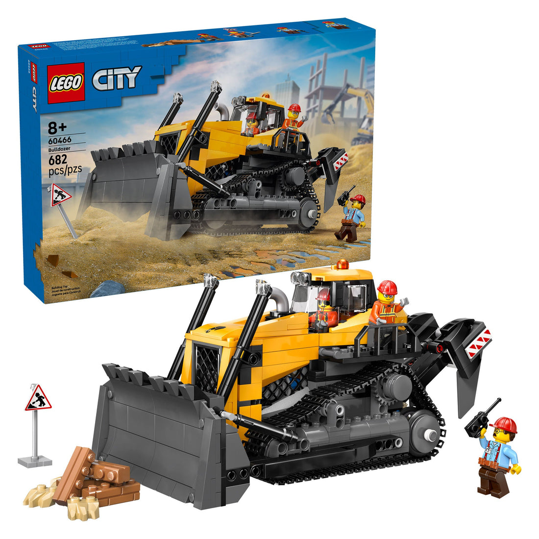 LEGO City Yellow Bulldozer Construction Site 60466