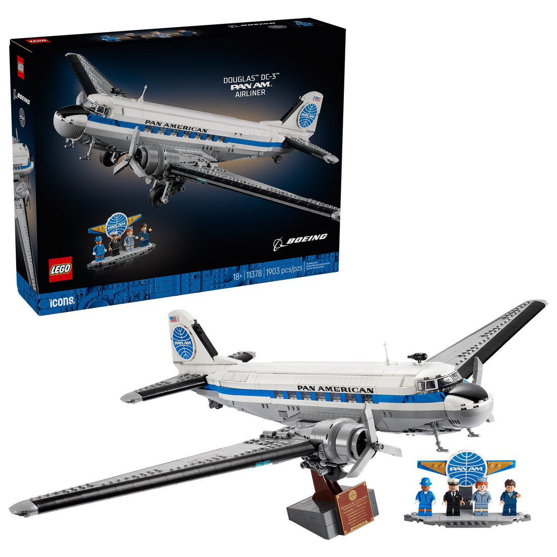 LEGO Icons Douglas DC-3 Pan Am Airliner 11378 1903-Piece Set