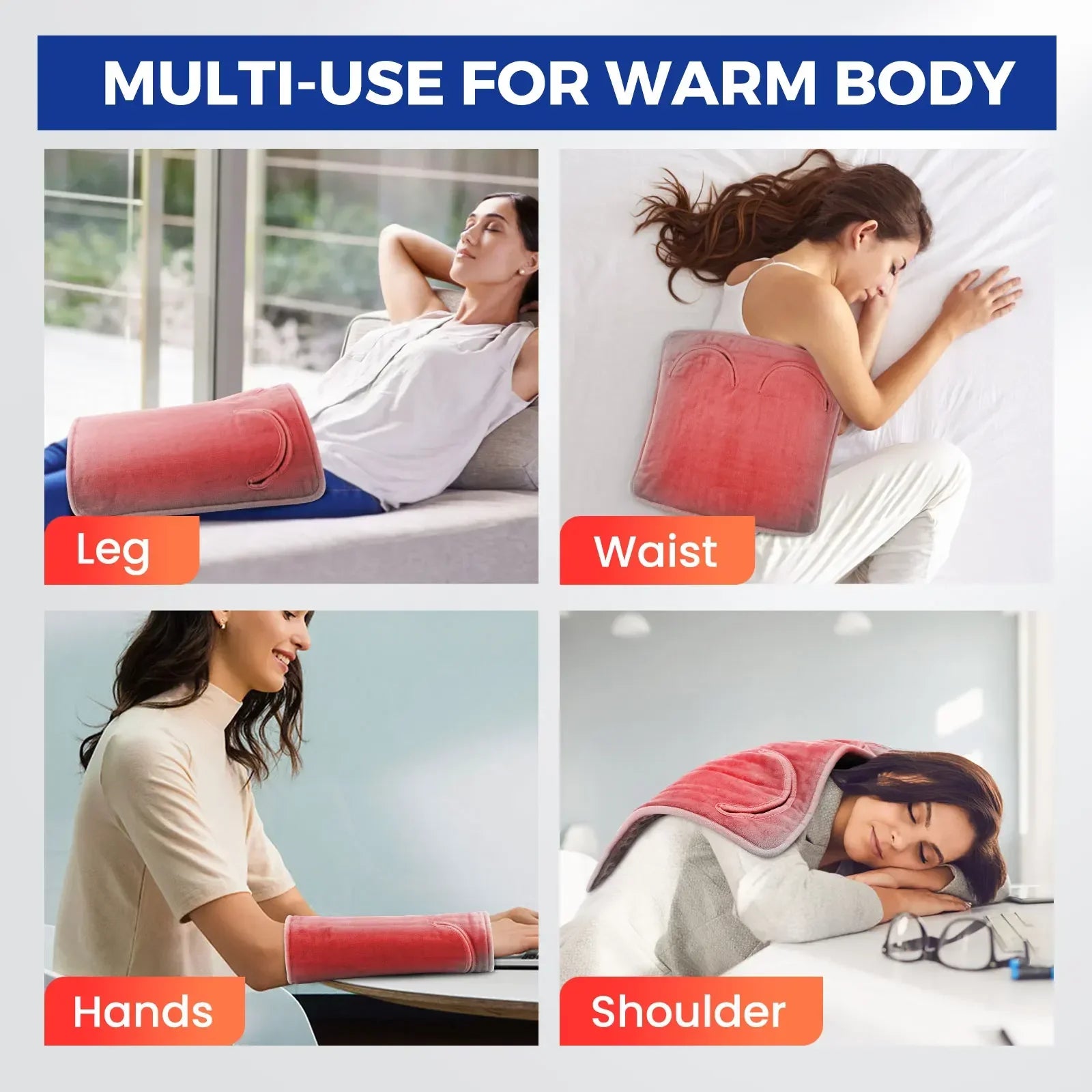 Electric Foot Warmer Pad, 9 Heat Levels 4 Timer Settings, Soft Washable Foldable Heating Mat for under Desk Office Home Winter