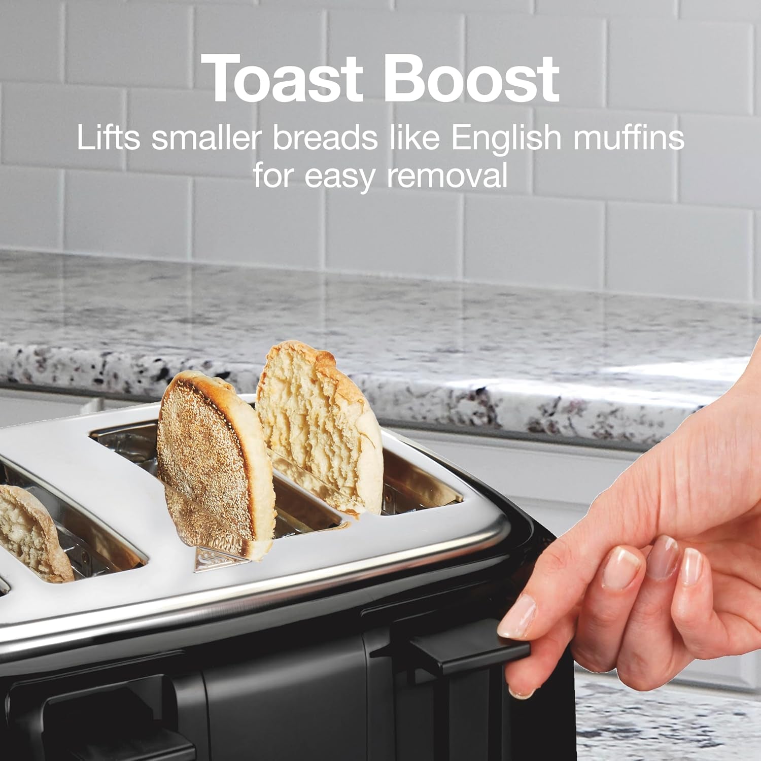 4-Slice Toaster, Black, Extra-Wide Slot Toaster with Cool-Touch Walls, Shade Selector, Toast Boost, Auto Shutoff, Cancel Button, 24215G