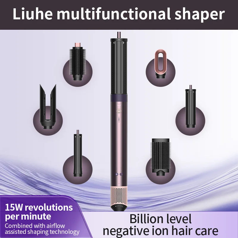 150000 RPM High-Speed Hair Dryer 6 in 1 Professional Hair Styling Tools Set with Straightener Curling Iron Multifunctional