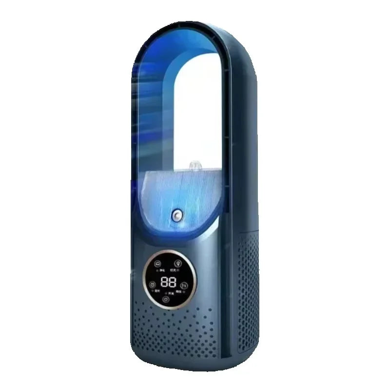 Electric Bladeless Fan USB Air Cooling Fan 6 Gear Mini Conditioner Fan Portable Desktop Bladeless Humidification Cooler