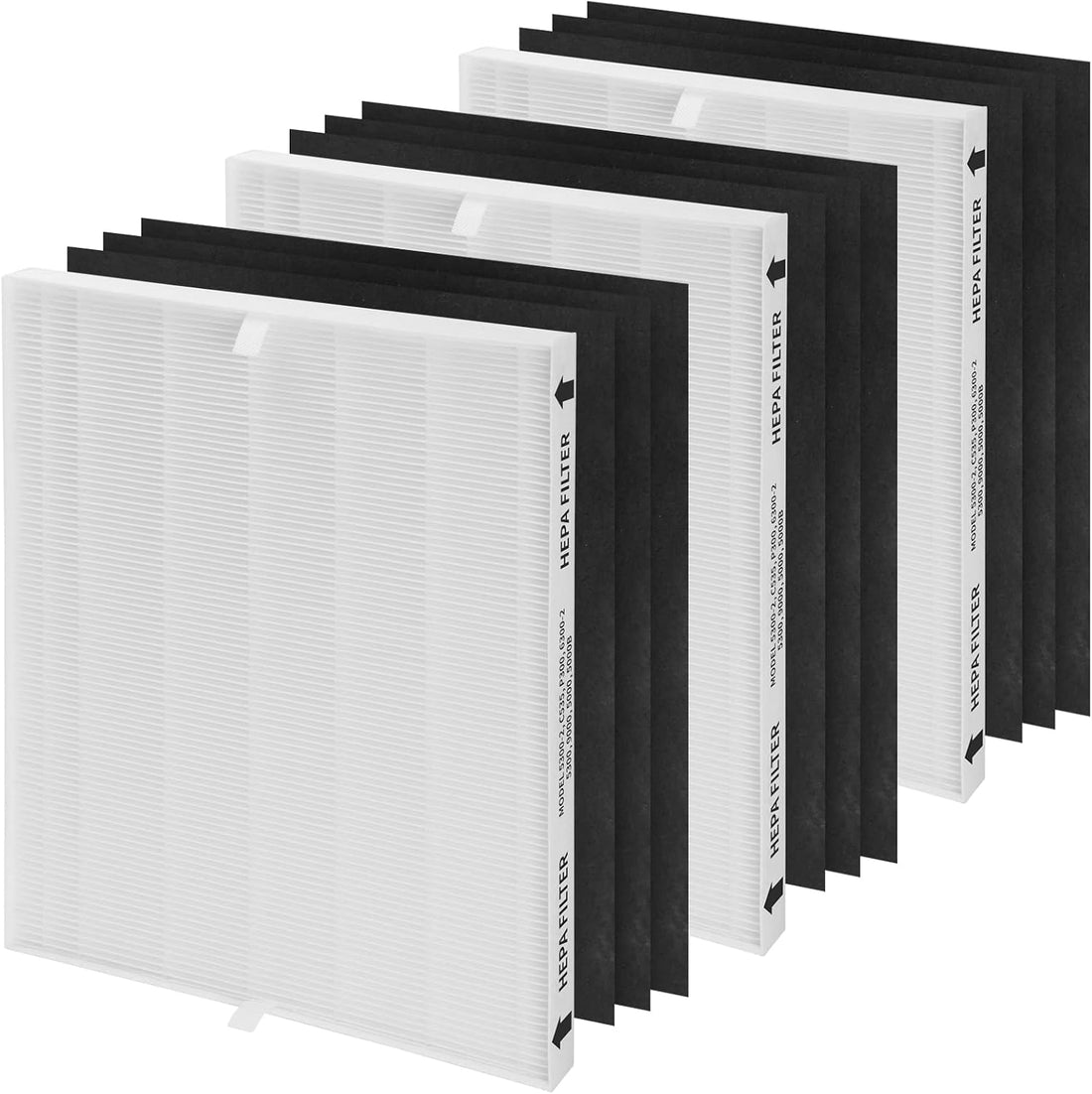 115115 Size 21 Replacement Filter a for Winix Purifier C535 5300 6300 5300-2 6300-2 P300 Plasmawave (White, 3Hepa+9Pre-Filter)