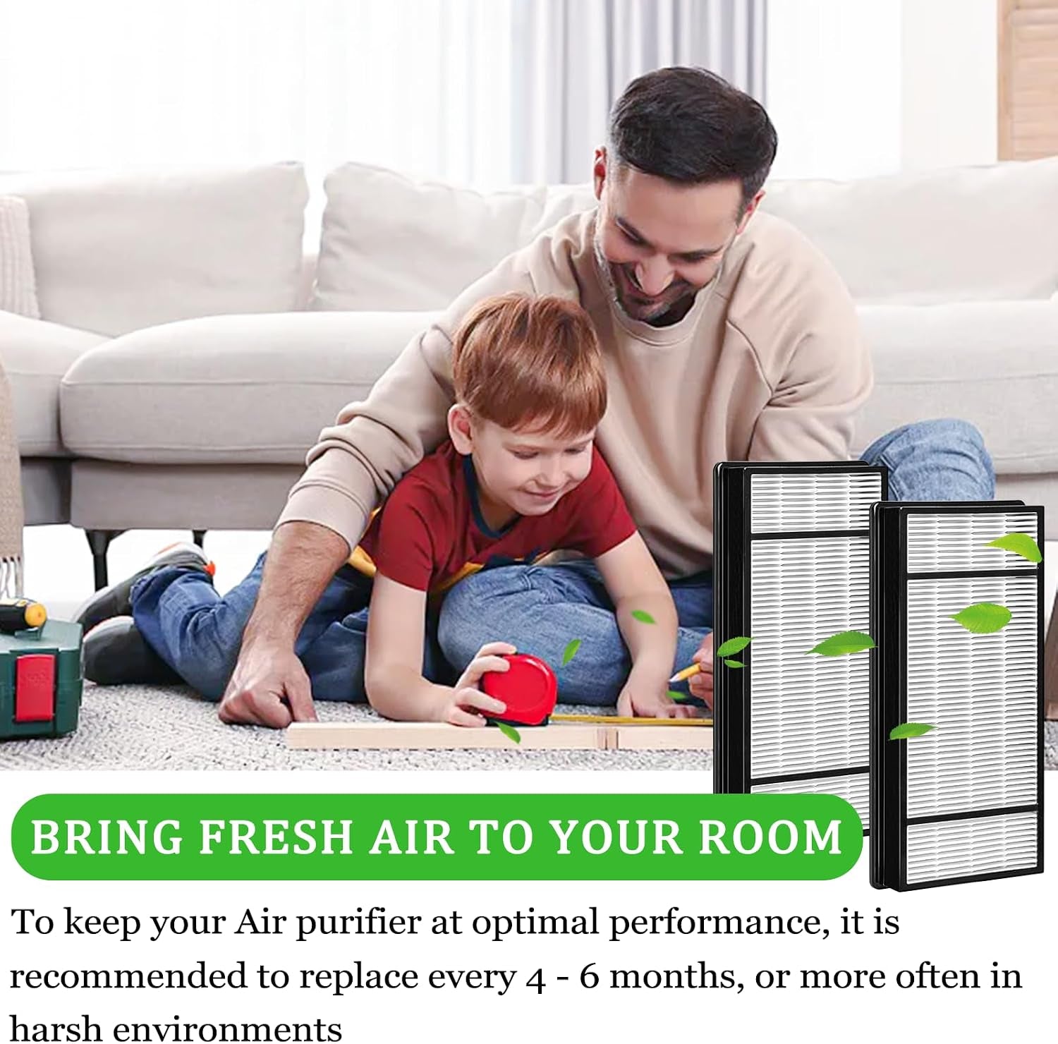 4 HEPA Replacement Filter H and 8 Carbon Pre Filter B Compatible with Honeywell Air Purifiers HRF-H1 HRF-H2 HRF-B2C, Compatible with Honeywell HPA050, HPA060, HPA150, HPA160, HHT055, HHT155 Series