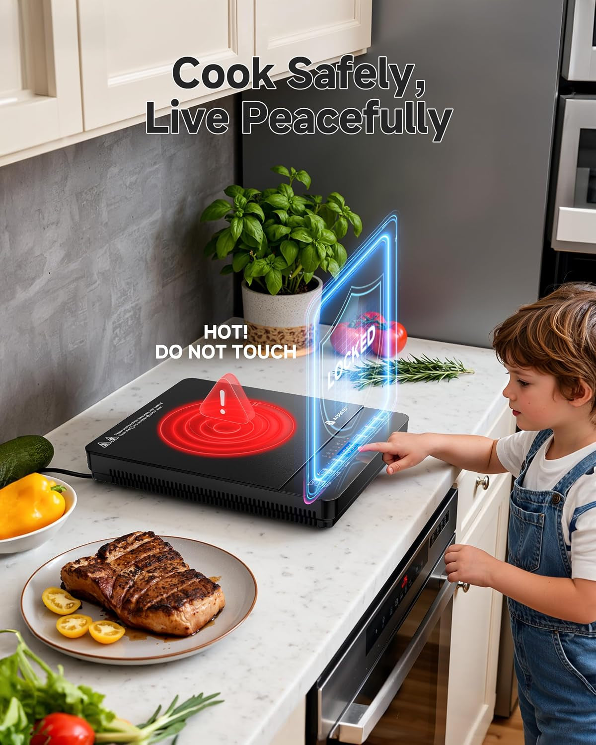 Induction Cooktop, 1800W Portable Burner with 20 Levels for Hot Pot