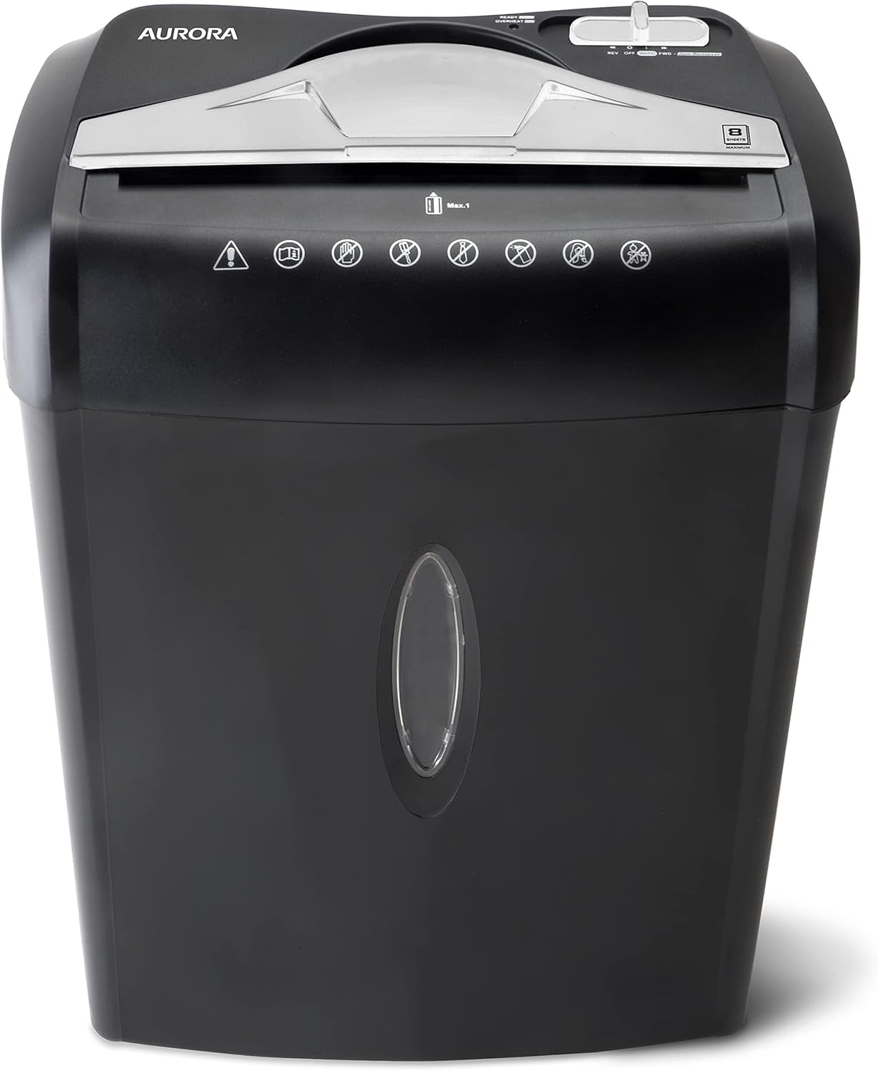 High Security Paper and Credit Card Shredder with 3.7-Gallon Wastebasket, 8-Sheet Cross-Cut with Basket