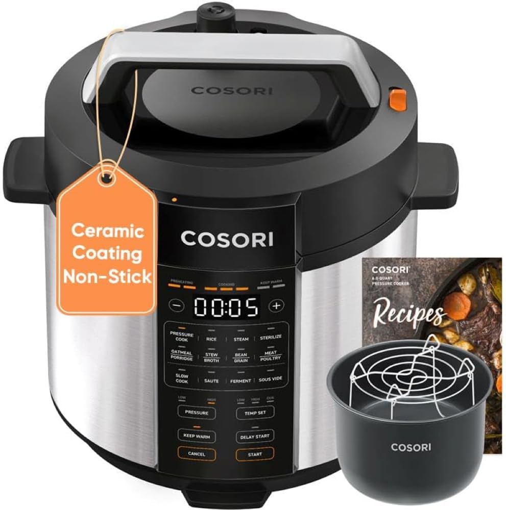 Pressure Cooker 6Qt, 9-In-1 Electric Multi Cooker, Stainless Steel
