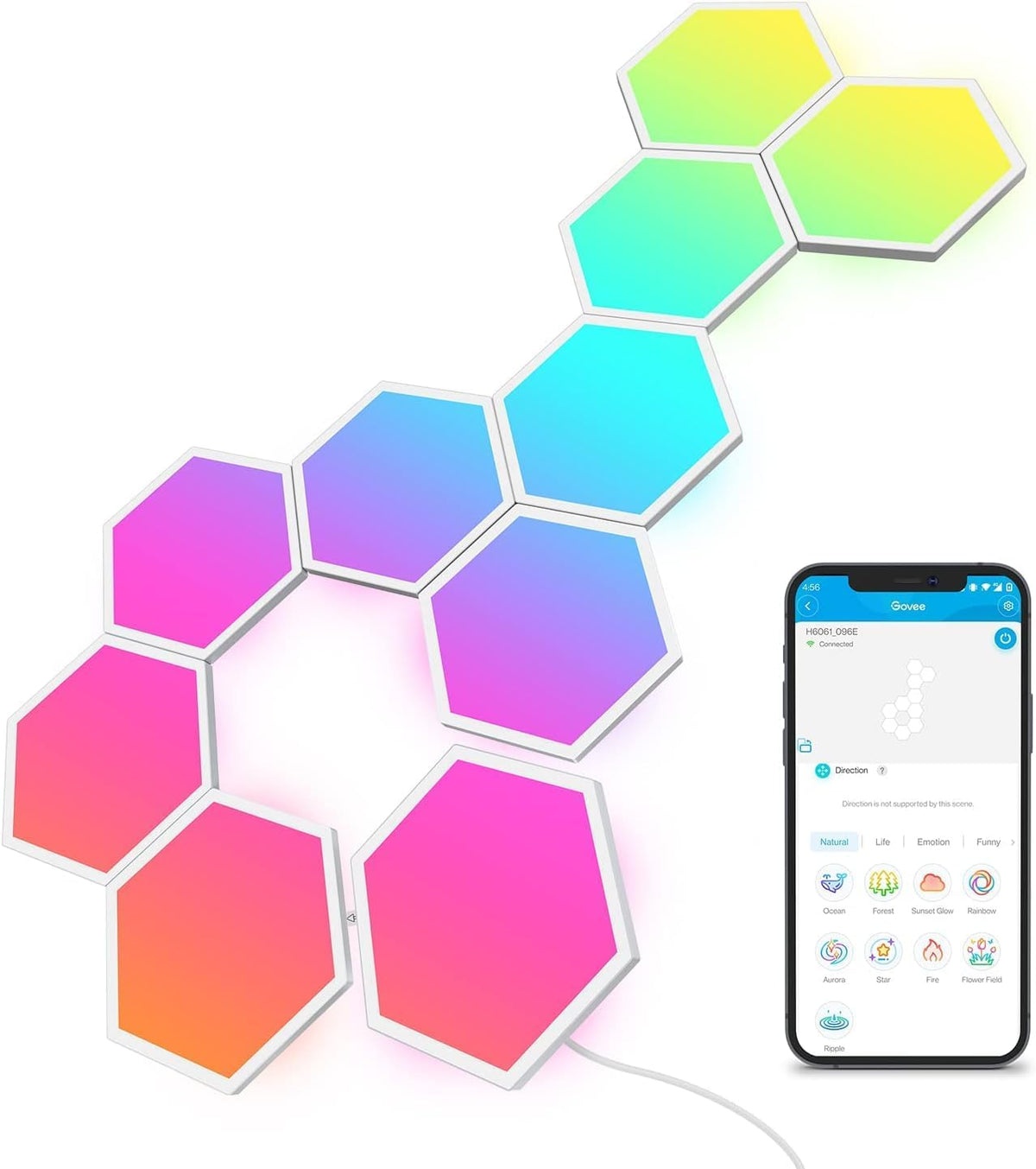 Govee Glide Hexa Light Panels RGBIC Hexagon LED Lights B6061