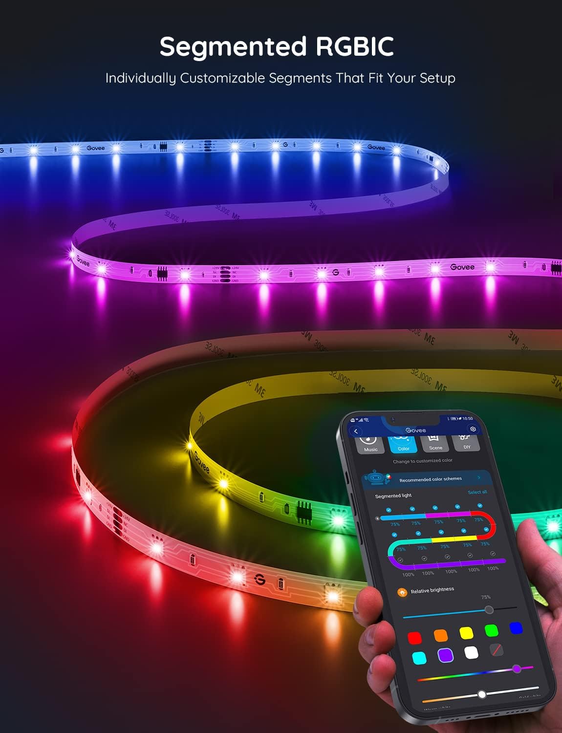 Govee RGBIC LED Strip Lights Bluetooth App Control H617C