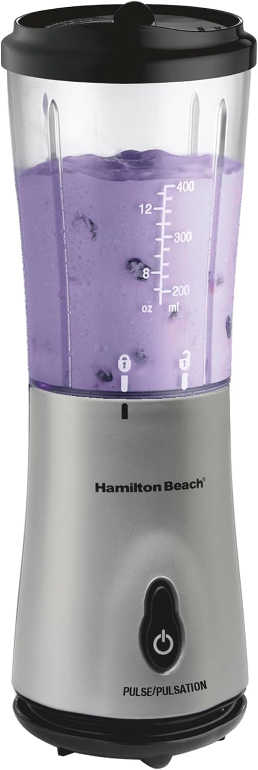 Personal Blender for Smoothies & Protein Shakes, Portable Single Serve Blender with Travel Lid, 14 Oz Bpa-Free Jar, 175W, Compact Countertop Blender, Raspberry, 51131G
