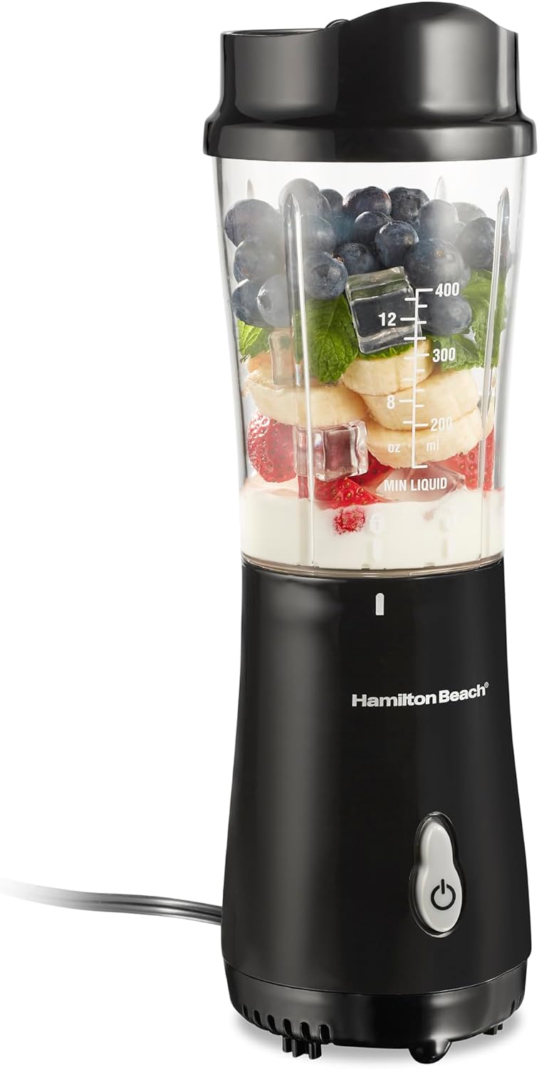 Personal Blender for Smoothies & Protein Shakes, Portable Single Serve Blender with Travel Lid, 14 Oz Bpa-Free Jar, 175W, Compact Countertop Blender, Raspberry, 51131G