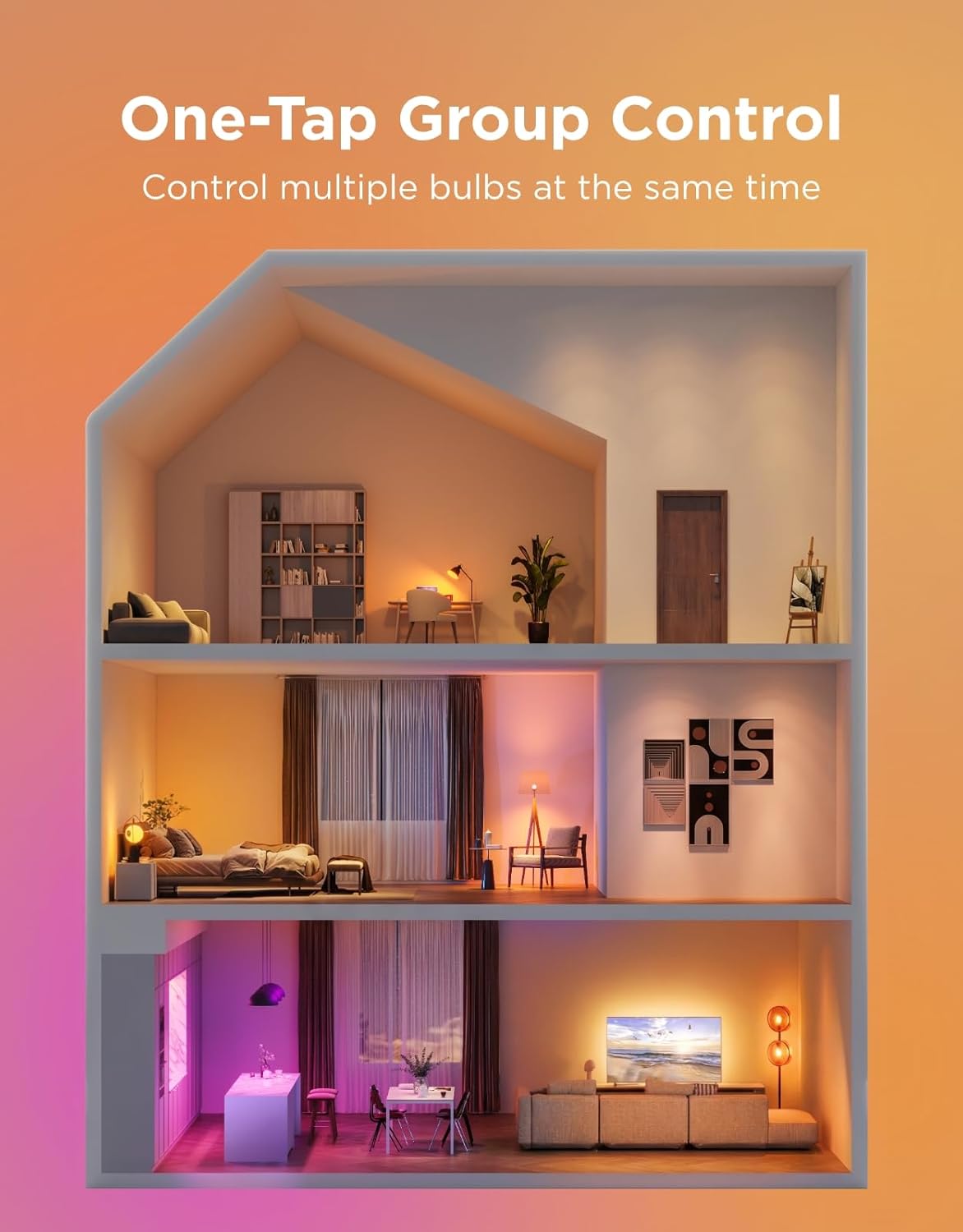 Govee Smart Bulbs A19 LED Light Bulbs 800lm RGBWW H6008