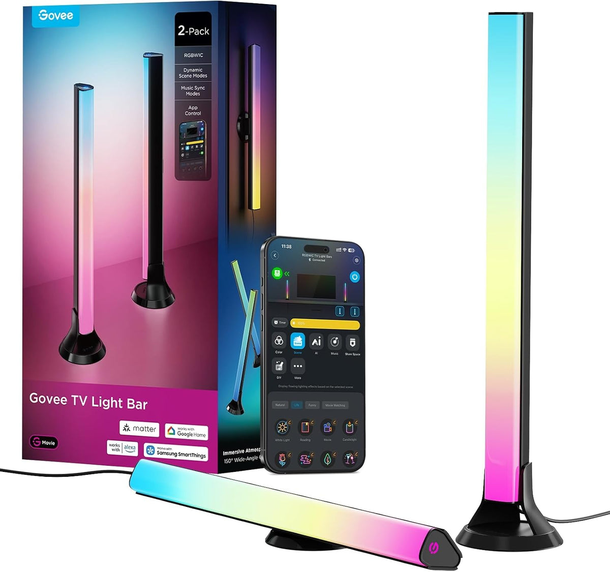 Govee Smart RGBWIC Light Bars 15-Inch WiFi TV Backlight H6046111