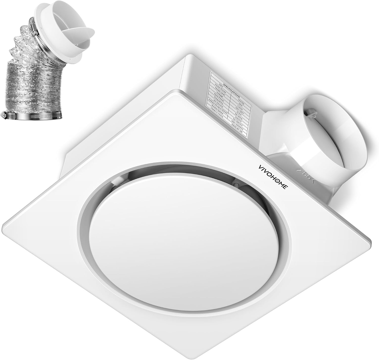 Autoflow Bathroom Exhaust Fan, 3CCT Diammable Light & Humidity Sensor (30-110-160CFM) - Energy Efficient EC Motor, Dual Insulation, Constant Airflow, (Install Kit, 4-In Duct)