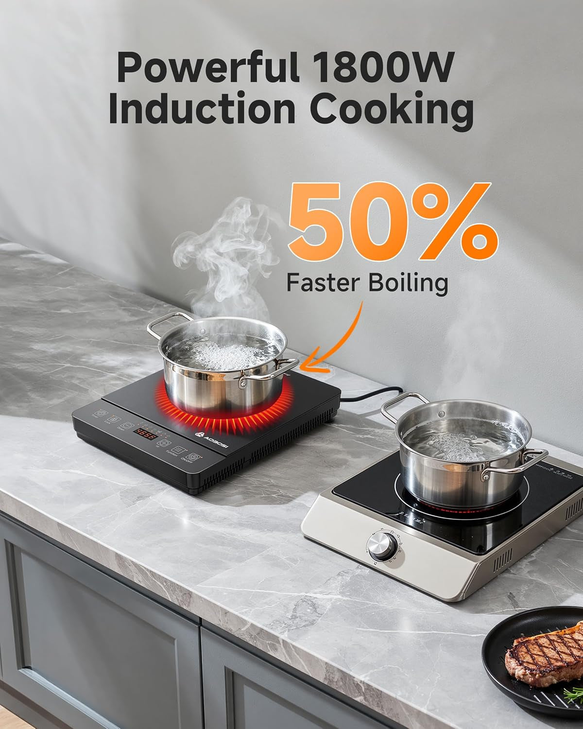 Induction Cooktop, 1800W Portable Burner with 20 Levels for Hot Pot
