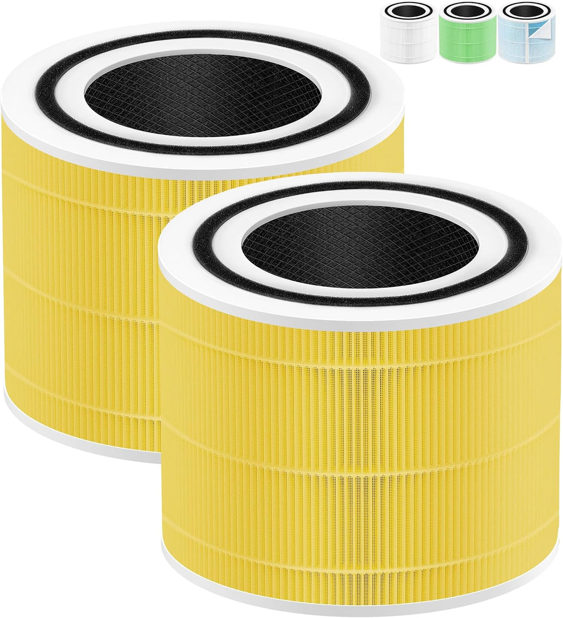 Core 300 Pet Allergy Filter Compatible with LEVOIT Air Purifier Replacement Filter Core 300-RF-PA and LEVOIT Core 300 300S P350 Air Purifier with Core 300-RF P350-RF 300-RF-TX 300-RF-SR, Yellow 2-Pack
