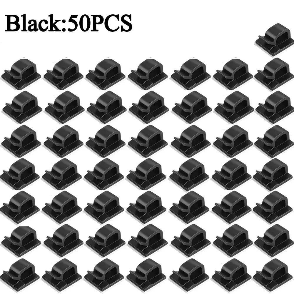 Car Cable Clamp Accessories Self-Adhesive Line Management Clips Wiring Electrical Equipment Supplies Home Improvement