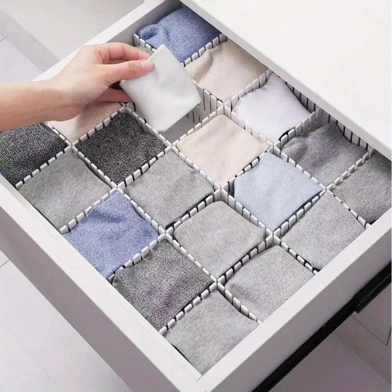 4Pcs Adjustable Drawer Dividers Set Multipurpose Cabinet Organizer Dividers for Underwear Socks Cosmetics Sundries