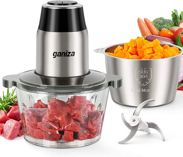 Food Processors with 2 Bowls, 450W Meat Grinder Vegetable Chopper